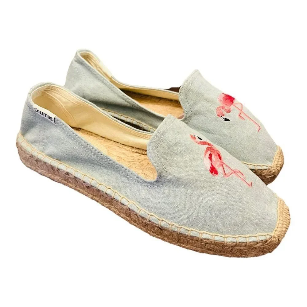 💥BOGO💥 Soludos Flamingo Espadrilles size 6.5 but more like size 6. - Picture 1 of 10